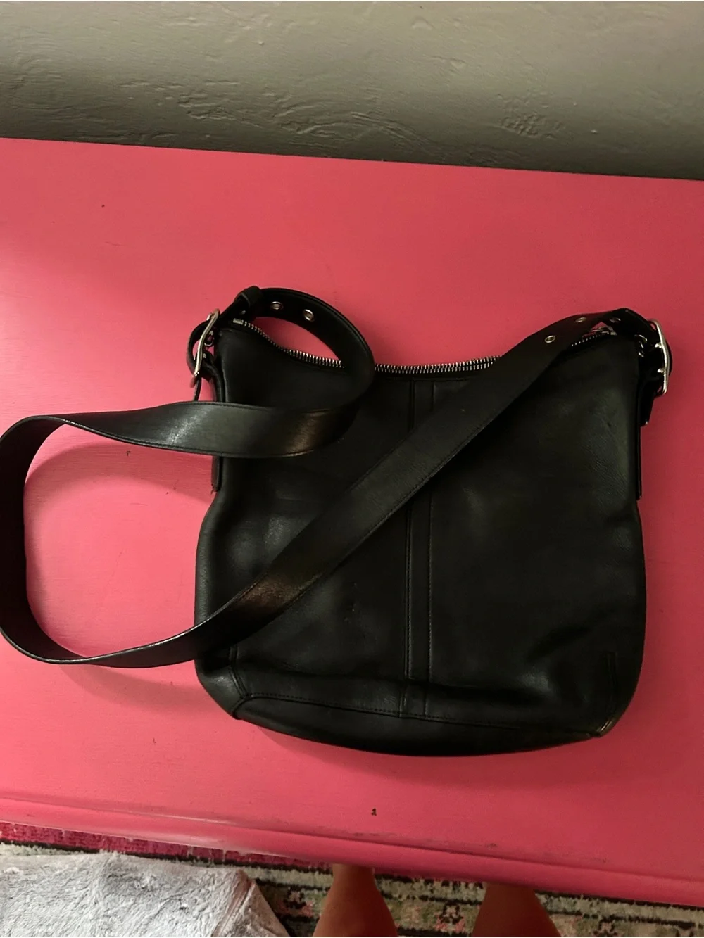 Coach Black Leather Crossbody Bag for Men - Sleek Everyday Carry